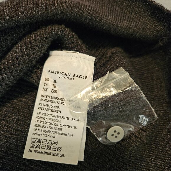 American Eagle Men's Weekend Waffle Button-Up Sweater Polo Shirt Size XL - Picture 4 of 5